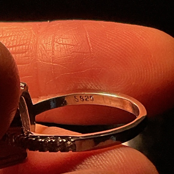 Aquamarine Huge Cushion Cut Silver Ring - Picture 5 of 6